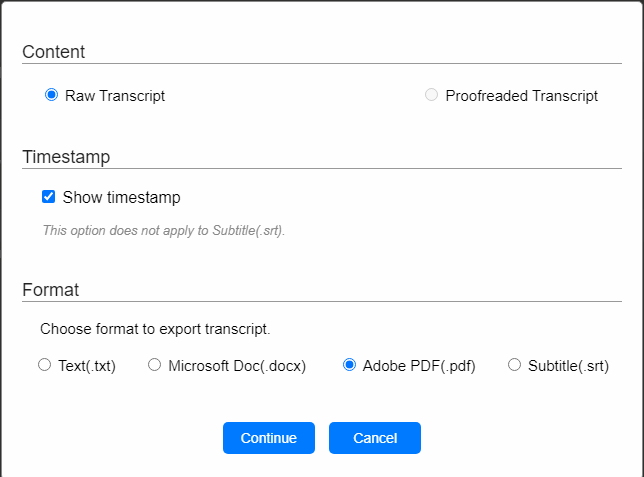 OfflineTranscriber export transcript