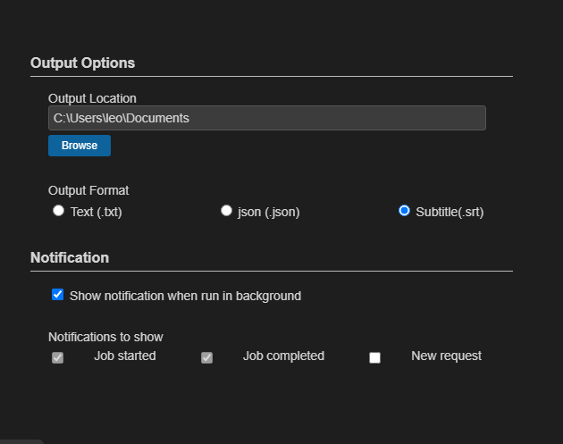 Server Configuration Screenshot